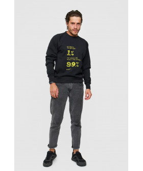 Sweatshirt YAPPI men's black "In order to become 1% you must do what the other 99% won`t"