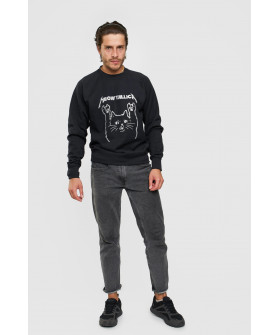 Sweatshirt YAPPI men's black "MeowtalicA"