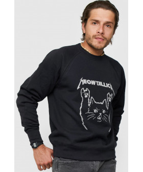 Sweatshirt YAPPI men's black "MeowtalicA"