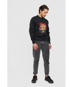 Sweatshirt YAPPI men's black "cat ninja"