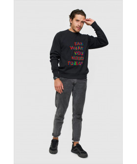 Світшот YAPPI чоловічий  чорний "Say what you need to say"