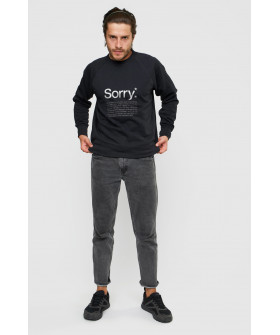 Світшот YAPPI чоловічий  чорний "Sorry*"