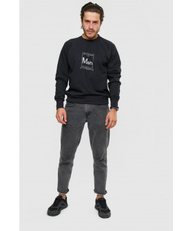 Свитшот YAPPI мужской черный "Meh - the element of indifference"