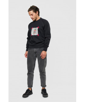 Світшот YAPPI чоловічий  чорний "Positive thinking"