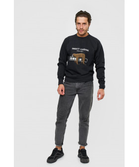 Свитшот YAPPI мужской черный "Energy loading"