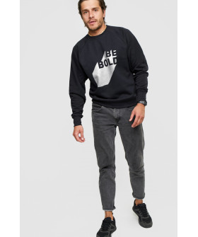 Свитшот YAPPI мужской черный "Be bold"