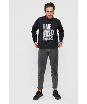 Свитшот YAPPI мужской черный "Memento mori"