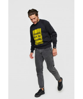 Світшот YAPPI чоловічий  чорний "Thanks but no thanks"