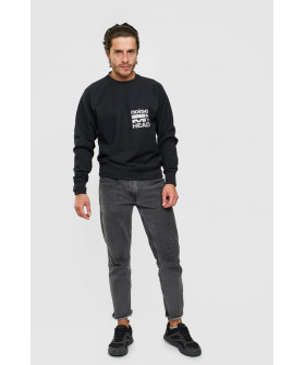 Свитшот YAPPI мужской черный "Noise on my head"
