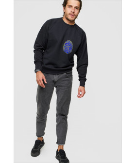 Свитшот YAPPI мужской черный "fingerprint"