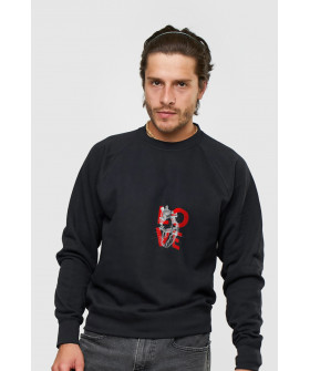 Sweatshirt YAPPI men's black "Love"