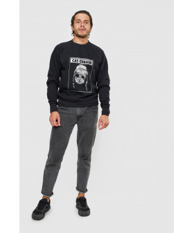 Свитшот YAPPI мужской черный "Cat Cobain"