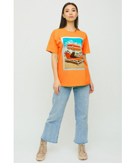 Футболка Oversize / air print /