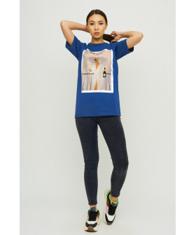 Футболка Бойфренд / воздушный принт /