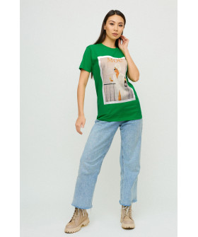 Футболка Бойфренд / воздушный принт /