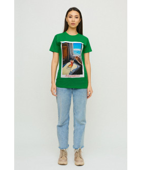 Футболка Бойфренд / воздушный принт /