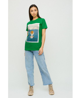 Футболка Бойфренд / воздушный принт /