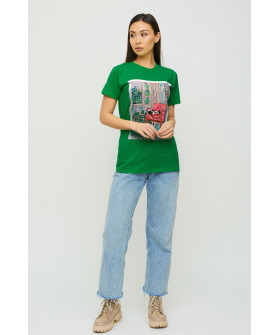 Футболка Бойфренд / воздушный принт /