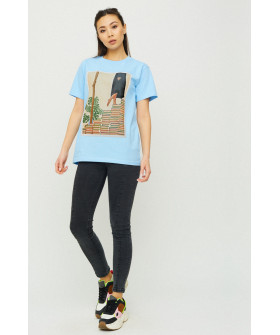 Футболка Бойфренд / воздушный принт /