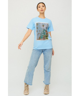 Футболка Бойфренд / воздушный принт /