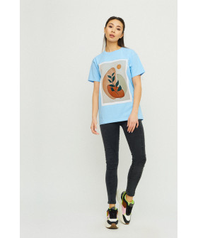 Футболка Бойфренд / воздушный принт /