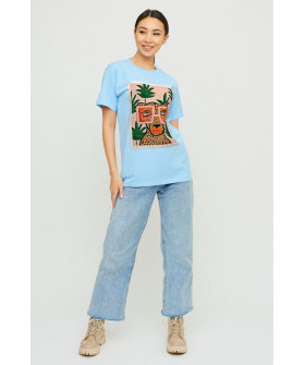 Футболка Бойфренд / воздушный принт /