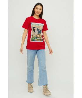 Boyfriend T-shirt / air print /