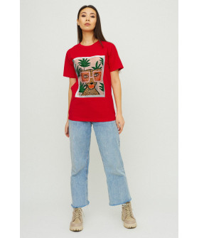 Футболка Бойфренд / воздушный принт /