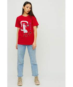 Футболка Бойфренд / воздушный принт /