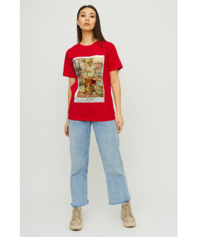 Футболка Бойфренд / воздушный принт /