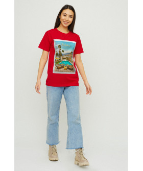 Boyfriend T-shirt / air print /