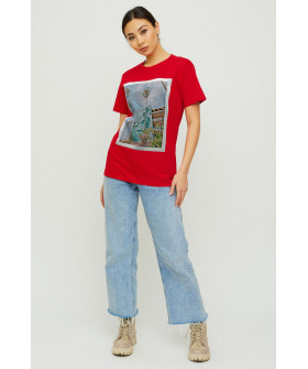 Футболка Бойфренд / воздушный принт /