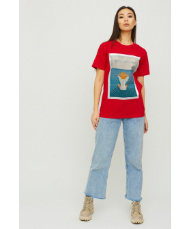 Футболка Бойфренд / воздушный принт /