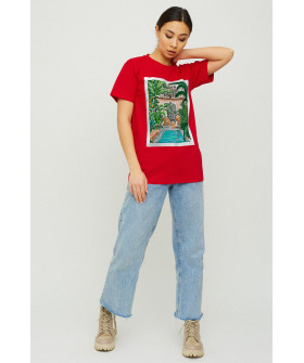 Boyfriend T-shirt / air print /