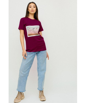 Футболка Бойфренд / воздушный принт /