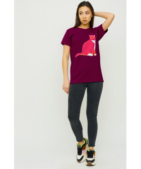 Boyfriend T-shirt / air print /