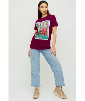 Футболка Бойфренд / воздушный принт /