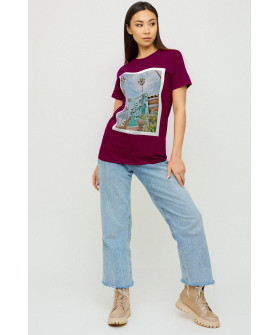 Футболка Бойфренд / воздушный принт /