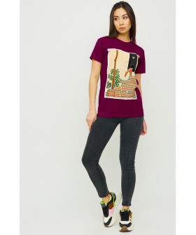 Футболка Бойфренд / воздушный принт /