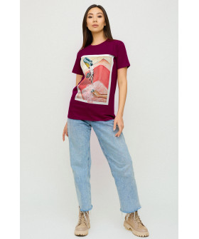 Boyfriend T-shirt / air print /