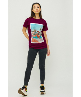 Футболка Бойфренд / воздушный принт /