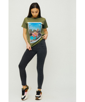 Футболка Бойфренд / воздушный принт /