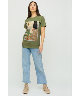 Футболка Бойфренд / воздушный принт /