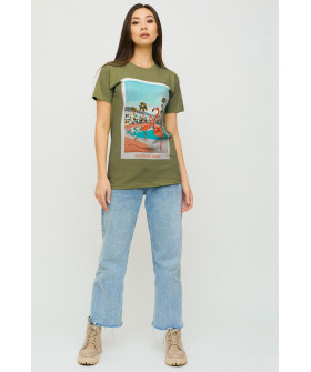 Футболка Бойфренд / воздушный принт /