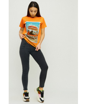 Футболка Бойфренд / воздушный принт /