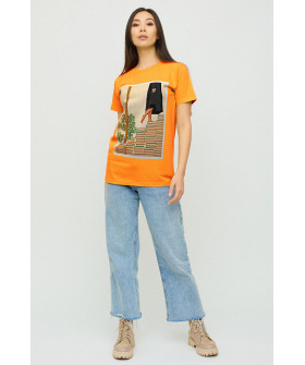 Футболка Бойфренд / воздушный принт /