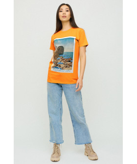 Boyfriend T-shirt / air print /