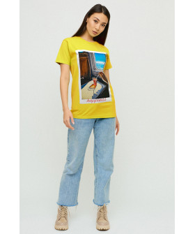 Футболка Бойфренд / воздушный принт /