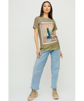 Футболка Бойфренд / воздушный принт /