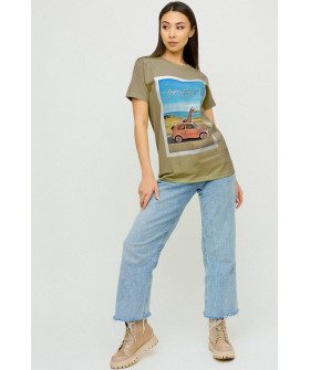 Boyfriend T-shirt / air print /